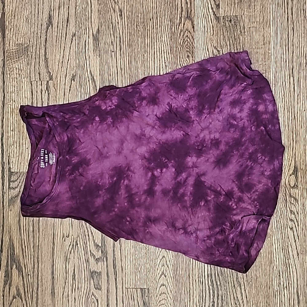 American eagle soft and sexy tank top size medium purple tye dye